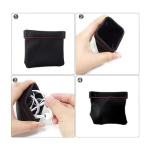 Honbay 4 bolsas de piel sintética para auriculares con_5