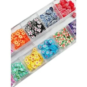 AKOAK 2 cajas de flores de arcilla de cristal rebanadas_4