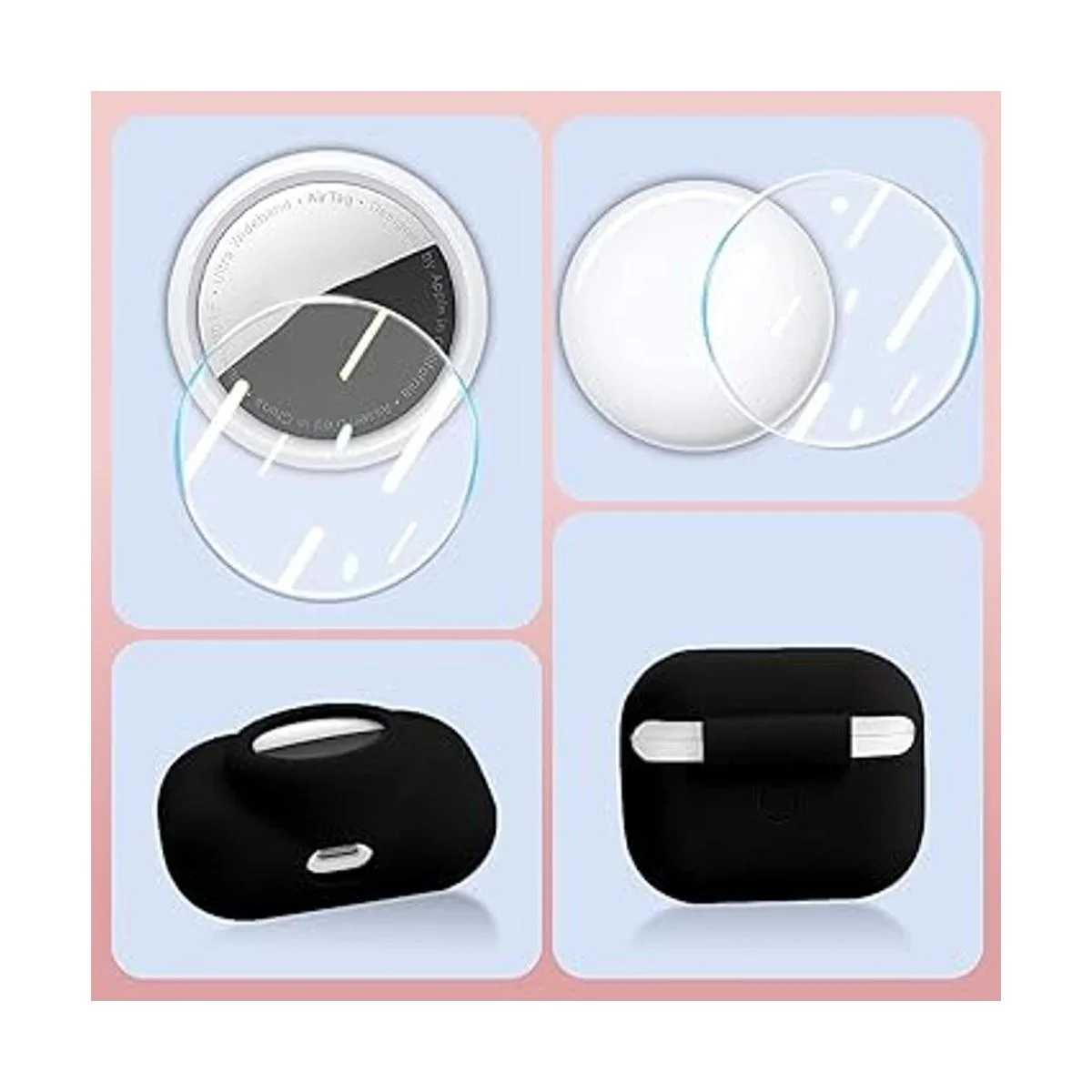 Funda protectora 2 en 1 para Apple AirPods Pro Air Tag_6