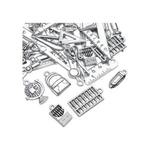 40 piezas de suministros de artesanía de aleación de plata_4