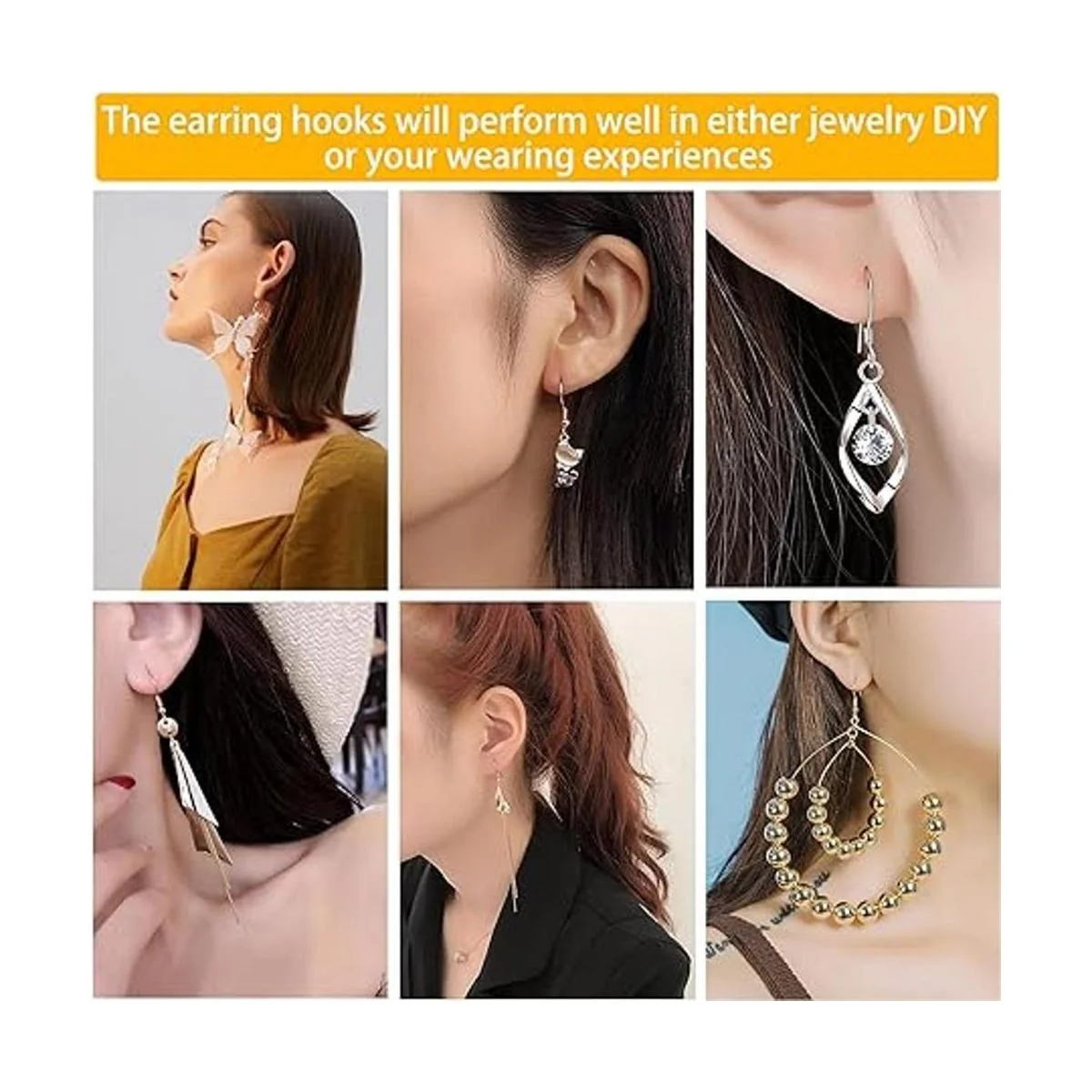 Yuronam Juego de 360 ganchos para pendientes de plata de_7