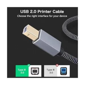Nanxudyj Cable de impresora USB 2.0 tipo A macho a B macho_4
