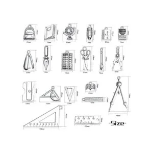 40 piezas de suministros de artesanía de aleación de plata_2