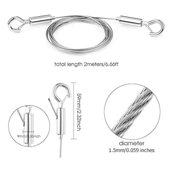 Kit de 2 piezas de alambre ajustable para colgar fotos de_3