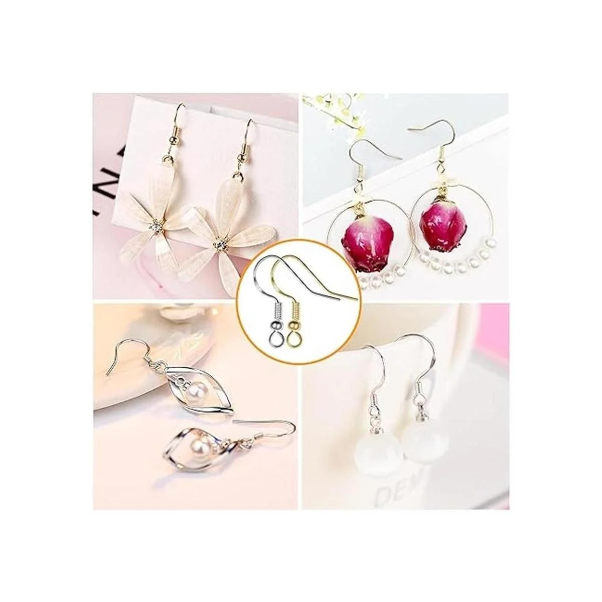 Yuronam Juego de 360 ganchos para pendientes de plata de_5