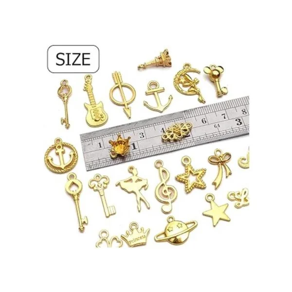Encantos de oro 60 piezas al por mayor mezclados de oro_3