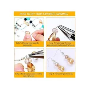 Yuronam Juego de 360 ganchos para pendientes de plata de_4