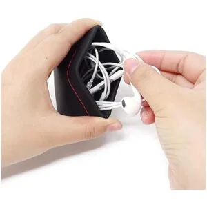 Honbay 4 bolsas de piel sintética para auriculares con_3