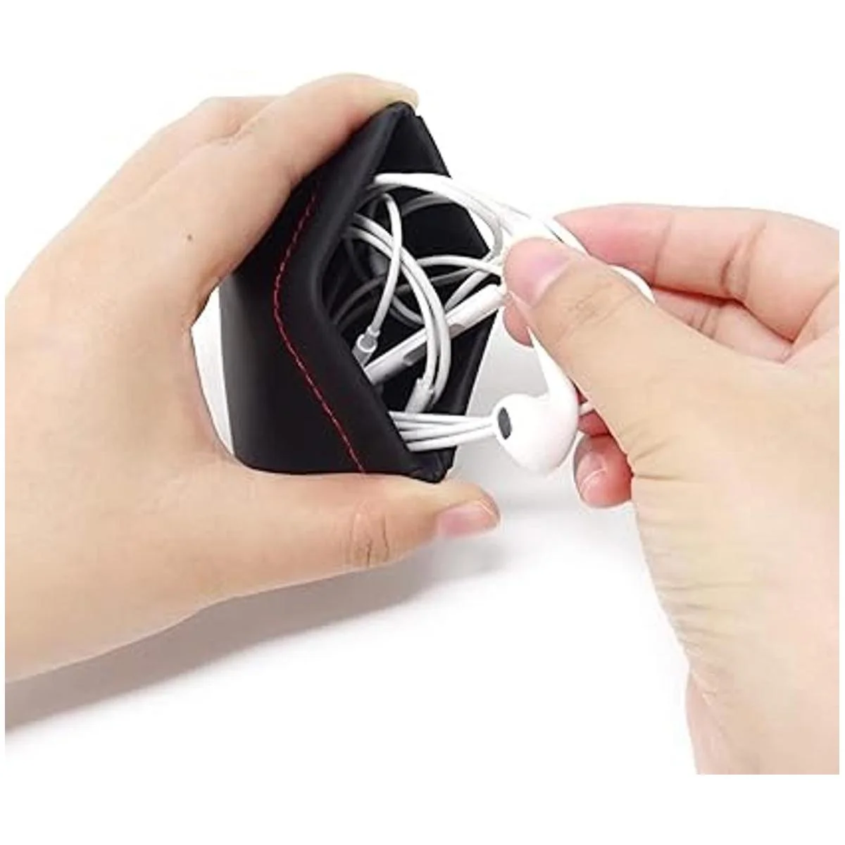 Honbay 4 bolsas de piel sintética para auriculares con_3