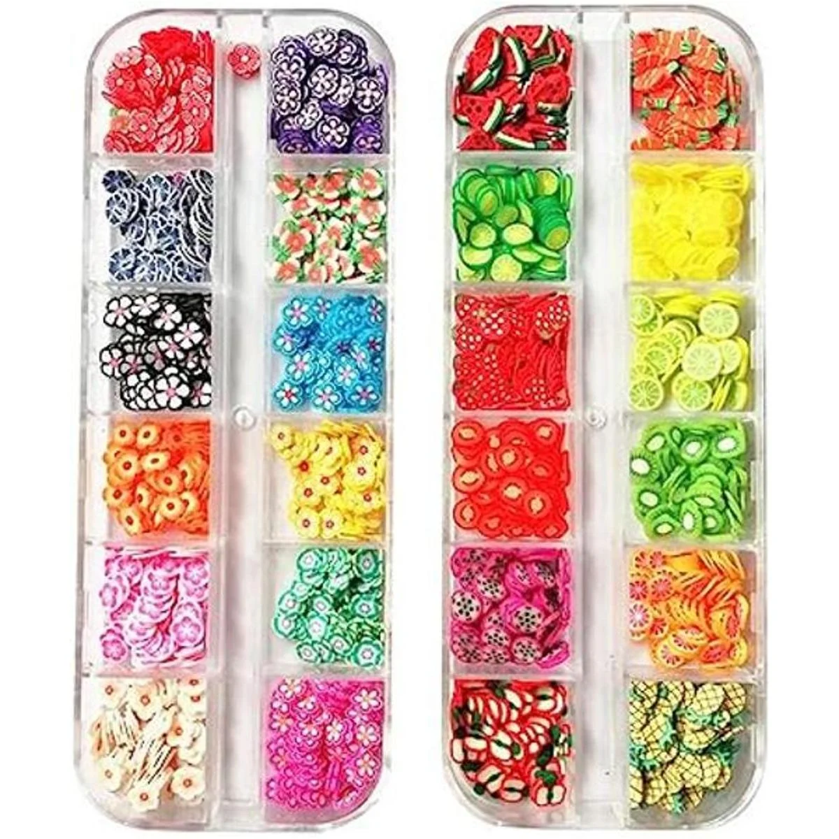 AKOAK 2 cajas de flores de arcilla de cristal rebanadas_1