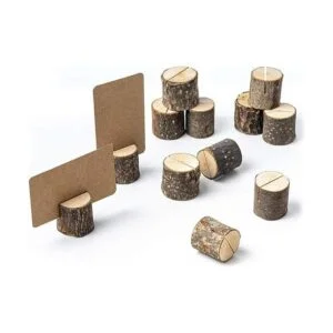 Jofefe 12 soportes para tarjetas de madera de primera_2