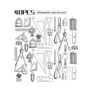 40 piezas de suministros de artesanía de aleación de plata_3