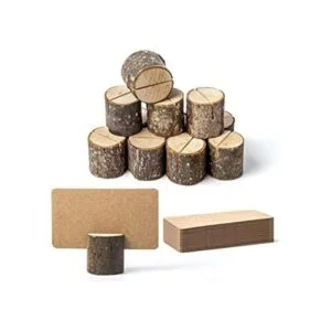 Jofefe 12 soportes para tarjetas de madera de primera_1