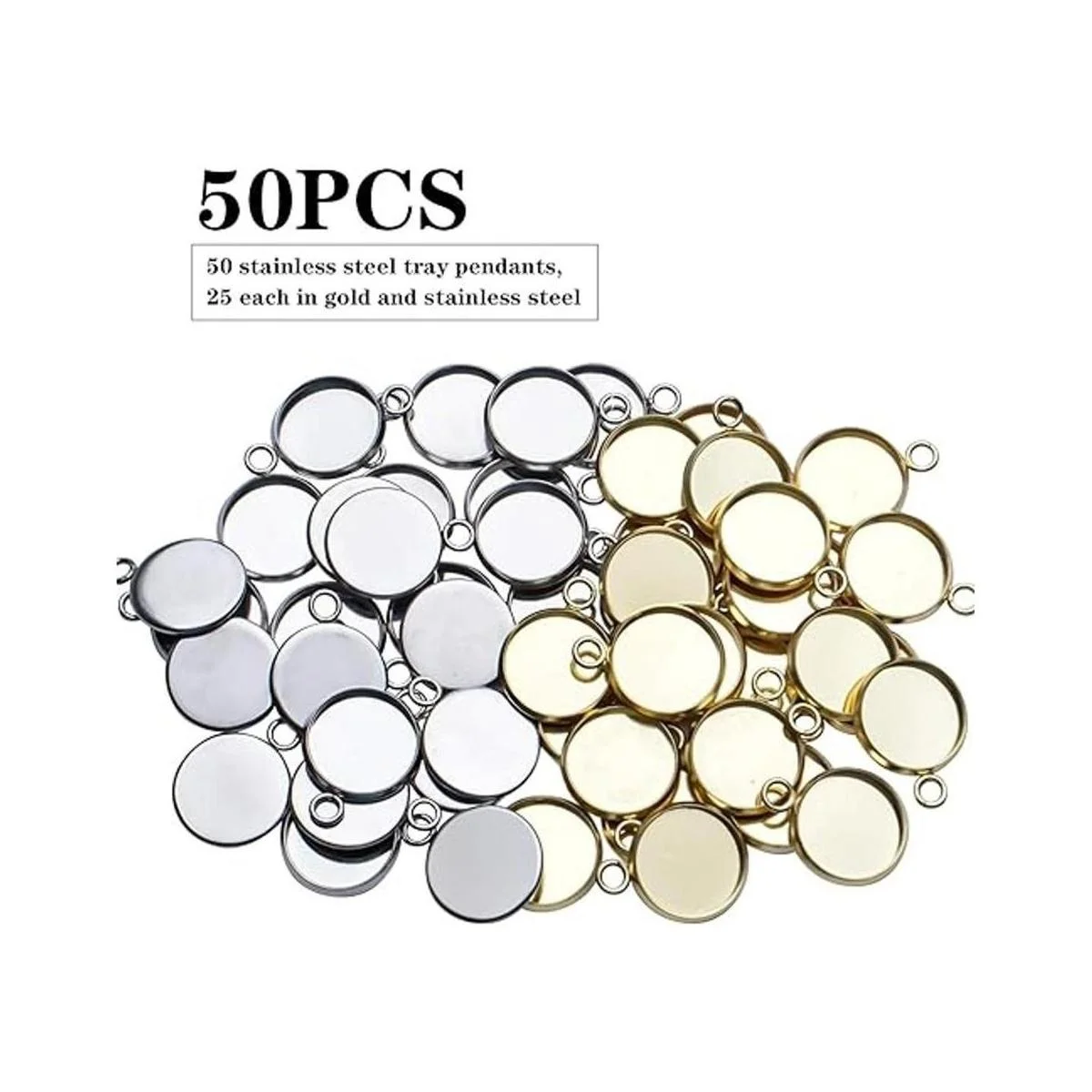 Bandejas colgantes 50 piezas de acero inoxidable bisel_3