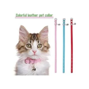6 collares de cuero para mascotas con campana suaves y_6