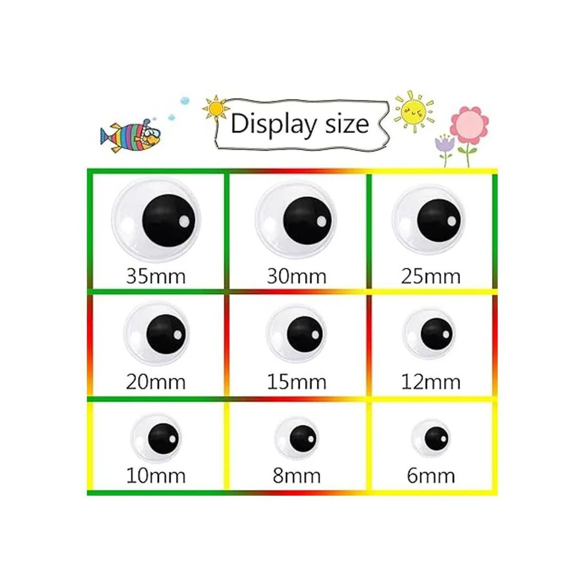 TOAOB 1500 piezas de ojos de plástico negro_2