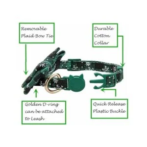 Collar de Navidad con pajarita de gato con campana_2