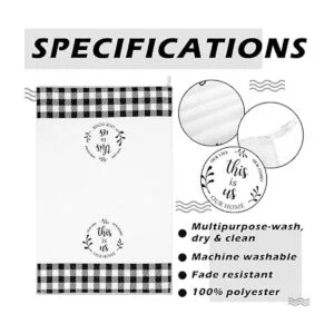 4 toallas de cocina a cuadros de búfalo toalla de mano_5