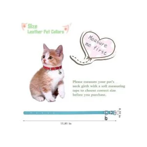 6 collares de cuero para mascotas con campana suaves y_2