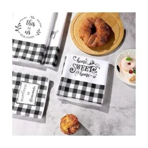 4 toallas de cocina a cuadros de búfalo toalla de mano_7