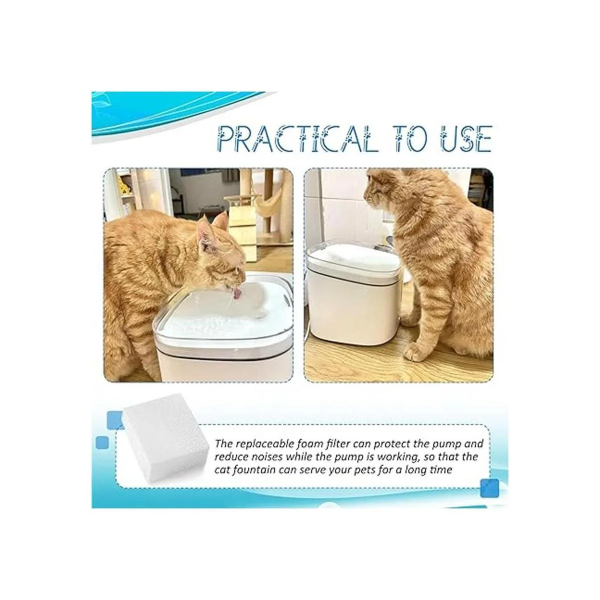 12 esponjas de repuesto para mascotas filtro de espuma de_6