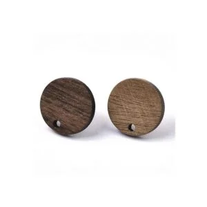 Pandahall 20 pares de aretes planos de madera de nogal_2