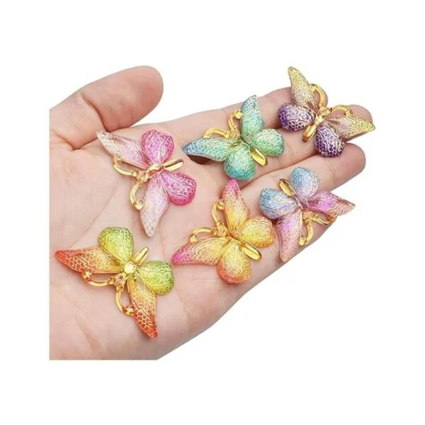20pcs colorido 3D mariposa encantos plástico mariposa_7