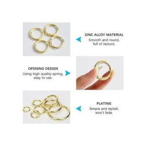 QUMENEY 16 ganchos redondos de aleación de zinc con_5