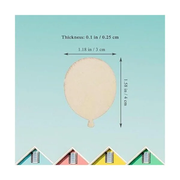 Creaides 50 piezas mini globos de madera DIY recortes de_2