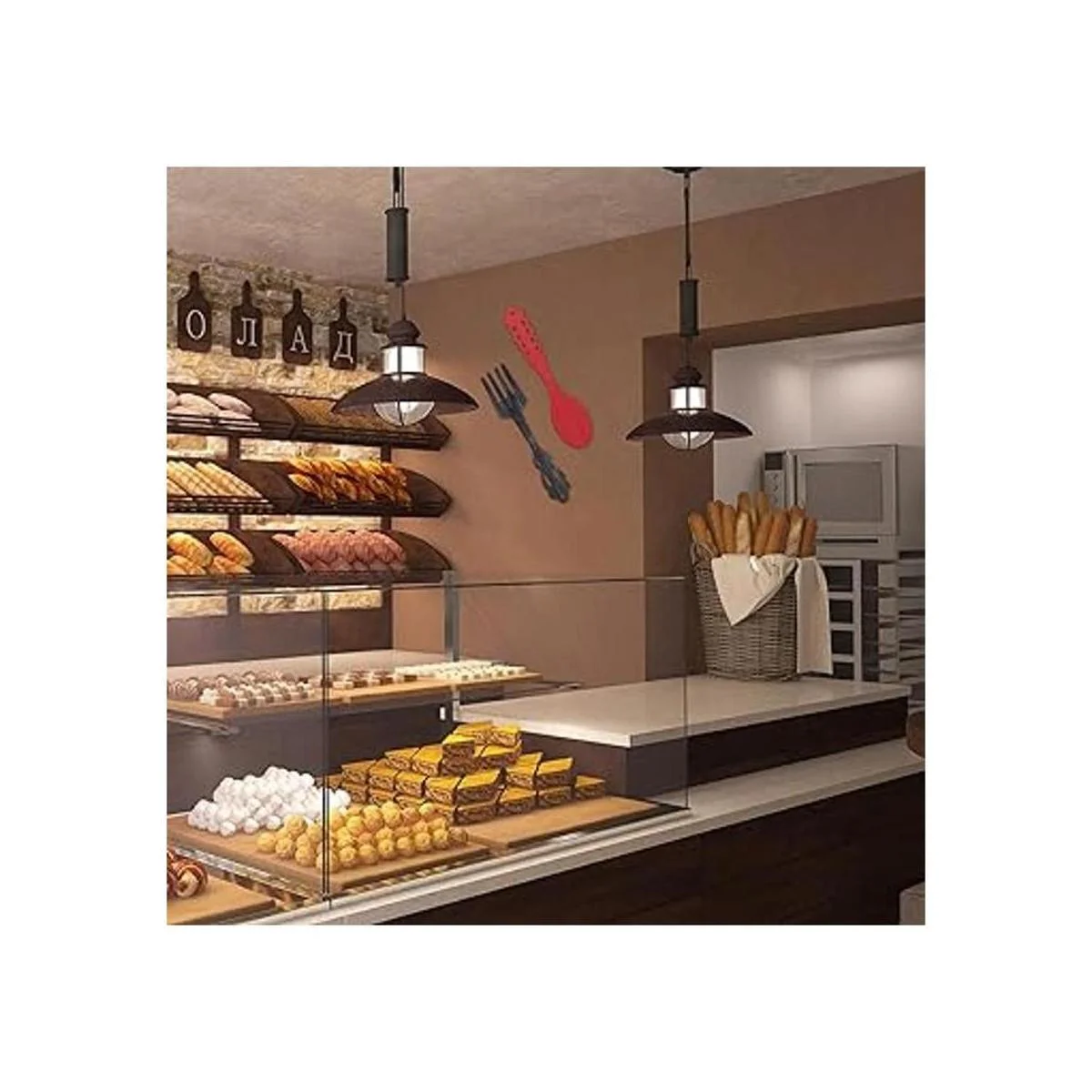 Jetec 2 piezas de tenedor grande y cuchara decoración de_6