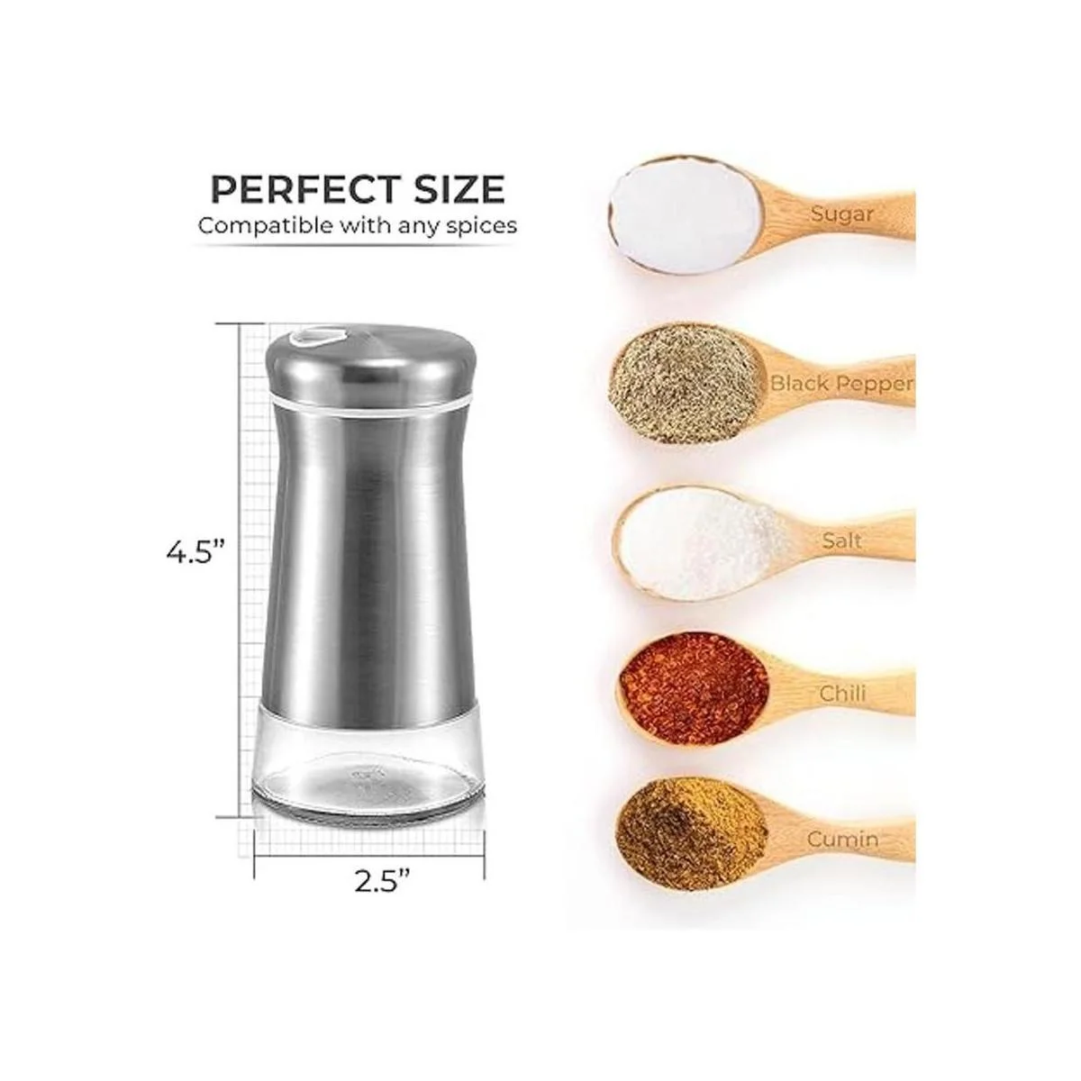 Salero o pimentero con agujeros ajustables Elegante_5