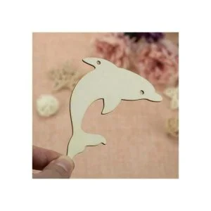 Adornos colgantes de madera en forma de delfín con agujero_4