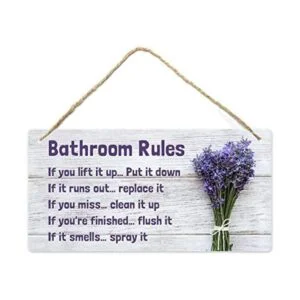 FunPlus Decoración de baño de lavanda letrero colgante de_1