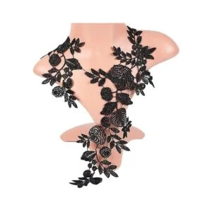 GORGECRAFT 2 pares de parches de flores negras apliques_4