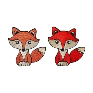 Polvo gráfico lindo zorro marrón y zorro rojo bordado_2