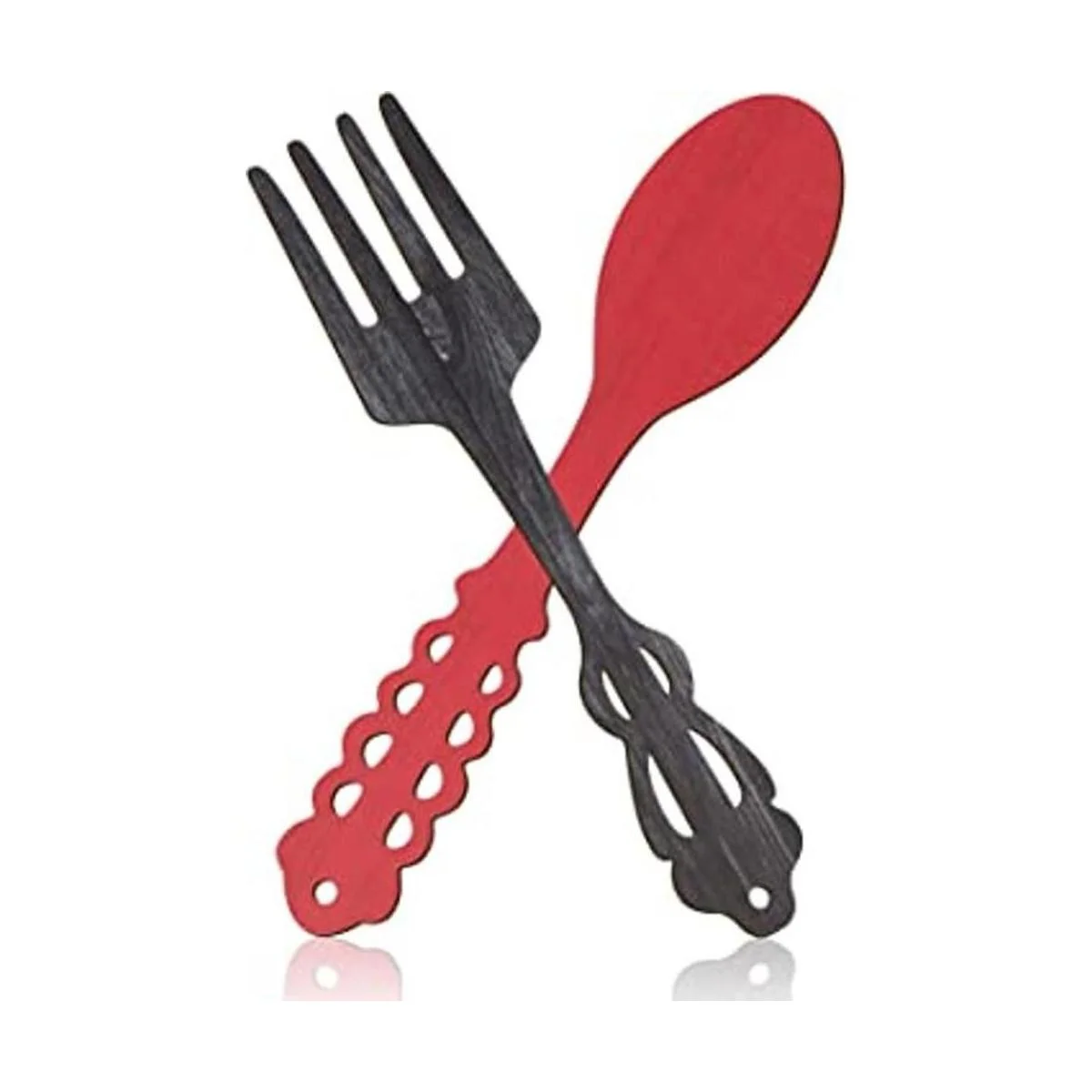 Jetec 2 piezas de tenedor grande y cuchara decoración de_1