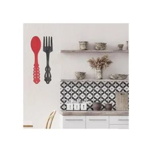 Jetec 2 piezas de tenedor grande y cuchara decoración de_5