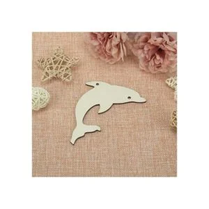 Adornos colgantes de madera en forma de delfín con agujero_3