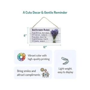 FunPlus Decoración de baño de lavanda letrero colgante de_2