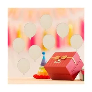 Creaides 50 piezas mini globos de madera DIY recortes de_7