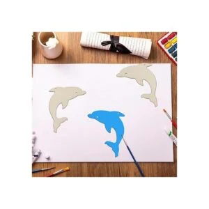 Adornos colgantes de madera en forma de delfín con agujero_5