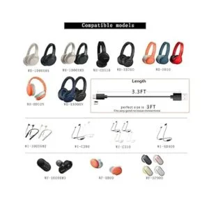 Cable de carga USBC para Sony WH1000XM5 WH1000XM4_2