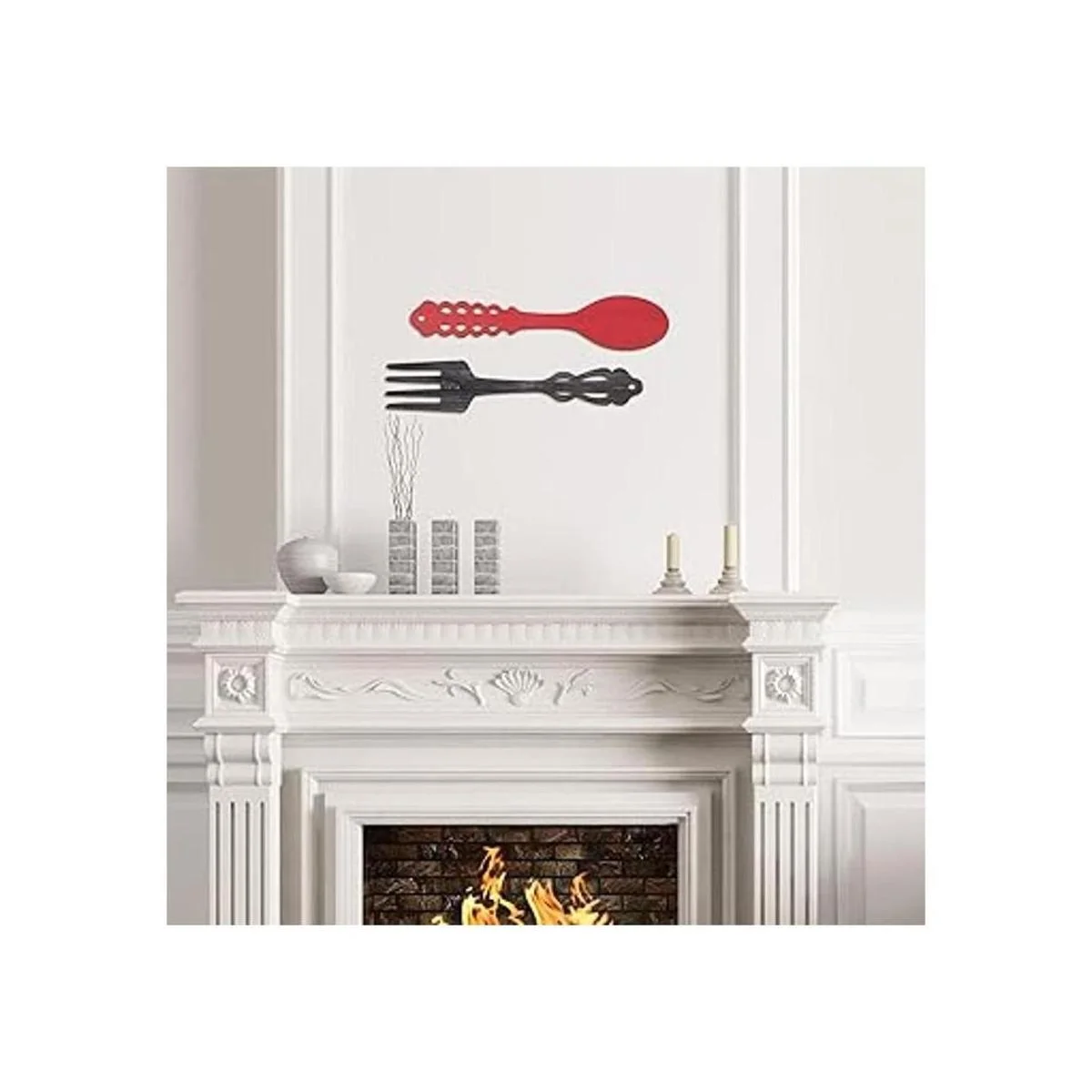 Jetec 2 piezas de tenedor grande y cuchara decoración de_4