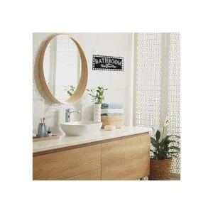 Cartel de madera vintage para baño con diseño de búfalo a_6