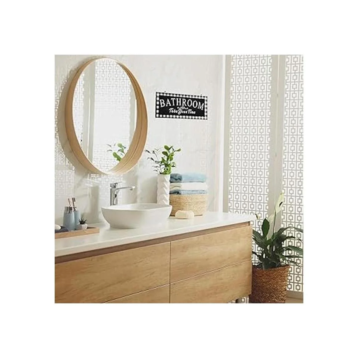 Cartel de madera vintage para baño con diseño de búfalo a_6