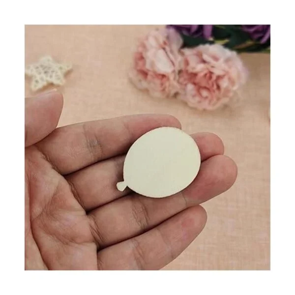 Creaides 50 piezas mini globos de madera DIY recortes de_5
