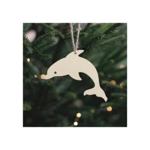 Adornos colgantes de madera en forma de delfín con agujero_7