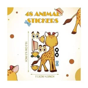 48 hojas de calcomanías de animales de safari para hacer_2