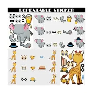 48 hojas de calcomanías de animales de safari para hacer_3