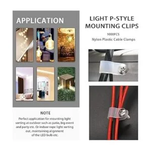 mankk 50PCS 12 pulgadas cuerda luz PStyle montaje clips_7